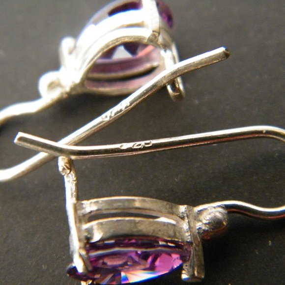 Sterling Silver and Amethyst Earrings - Picture 6 of 7